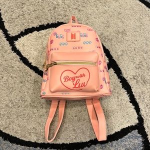 HOT TOPIC, SMALL PINK LEATHER BACKPACK, BTS